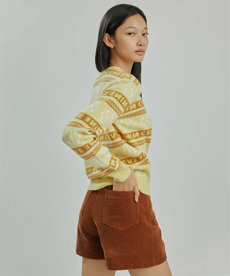 CREVE NINE: Wide Corduroy Shorts - Camel