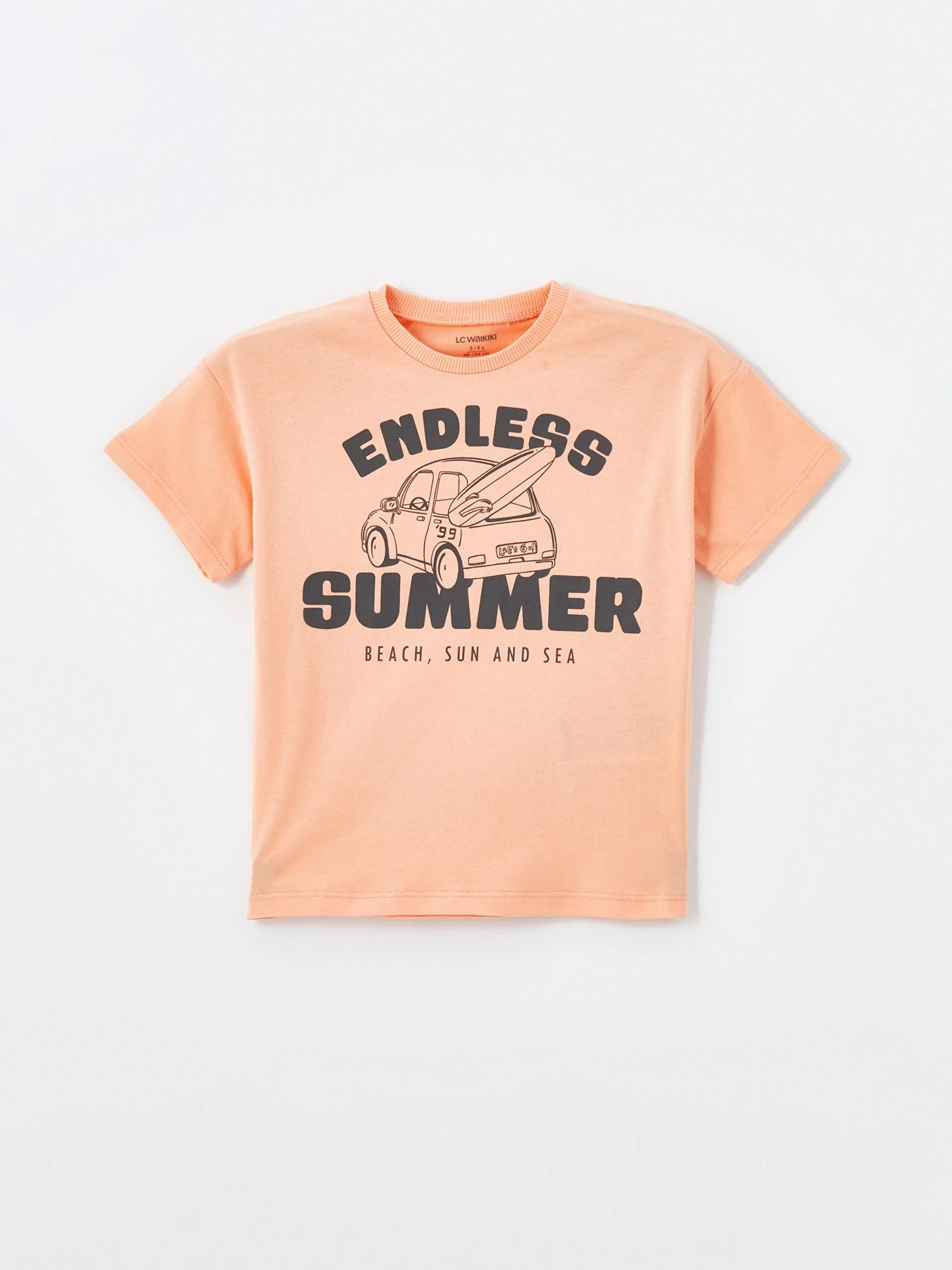 Crew Neck Short Sleeve Printed Baby Boy T-Shirt, Pack of 3