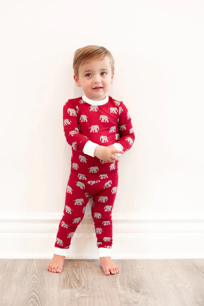Crimson Elephant Unisex Pajamas..