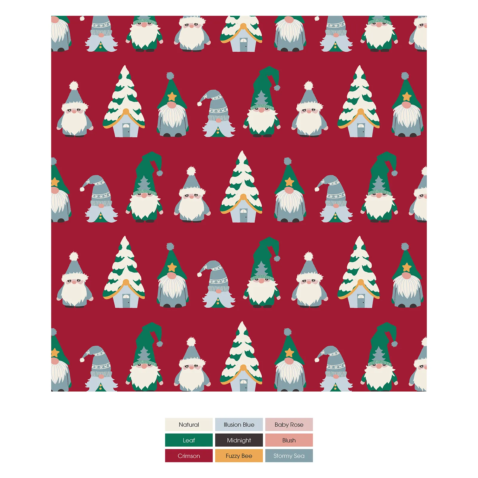 Crimson Gnomes Long Sleeve Crew Neck Tee Kickee Pants  - Holiday