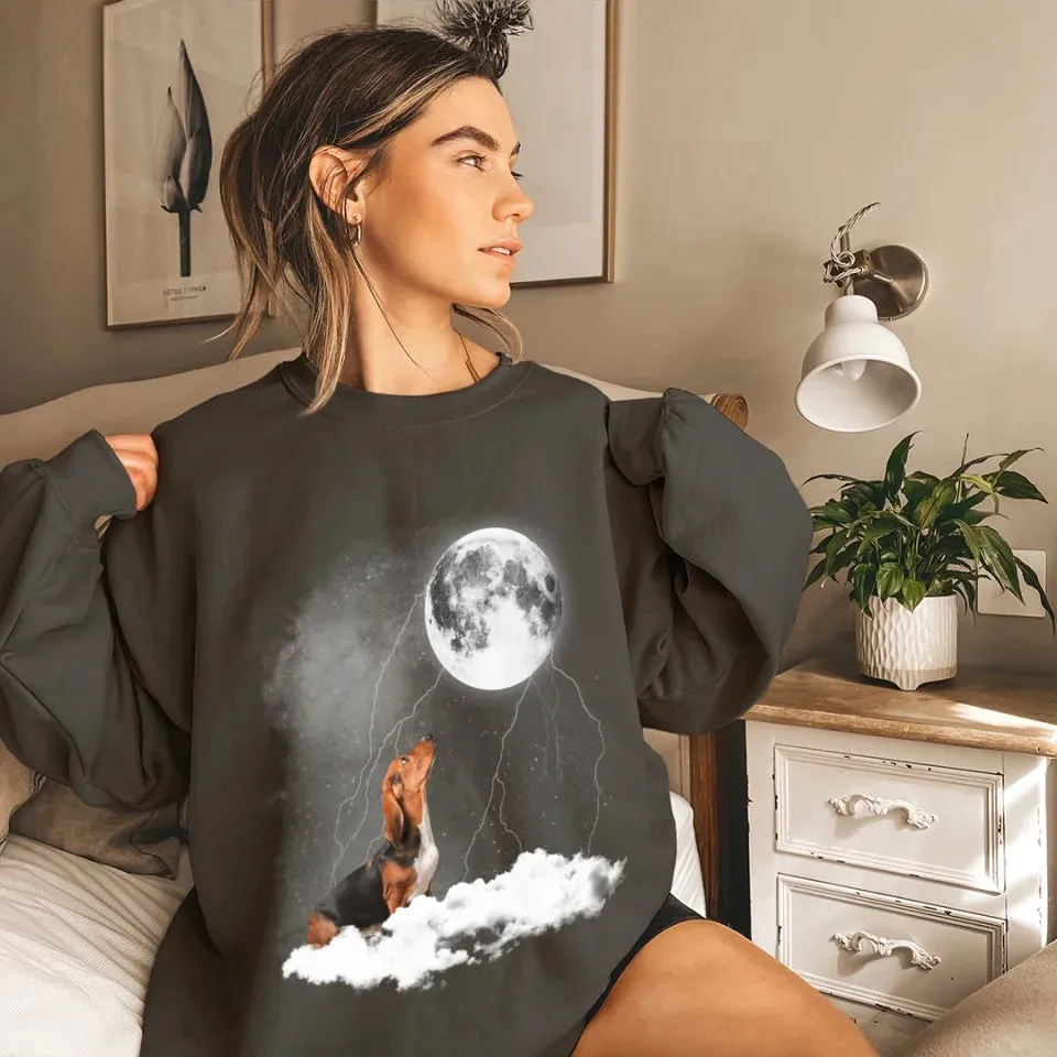 Custom Pet Photo Upload Cloudy Night Sweatshirt