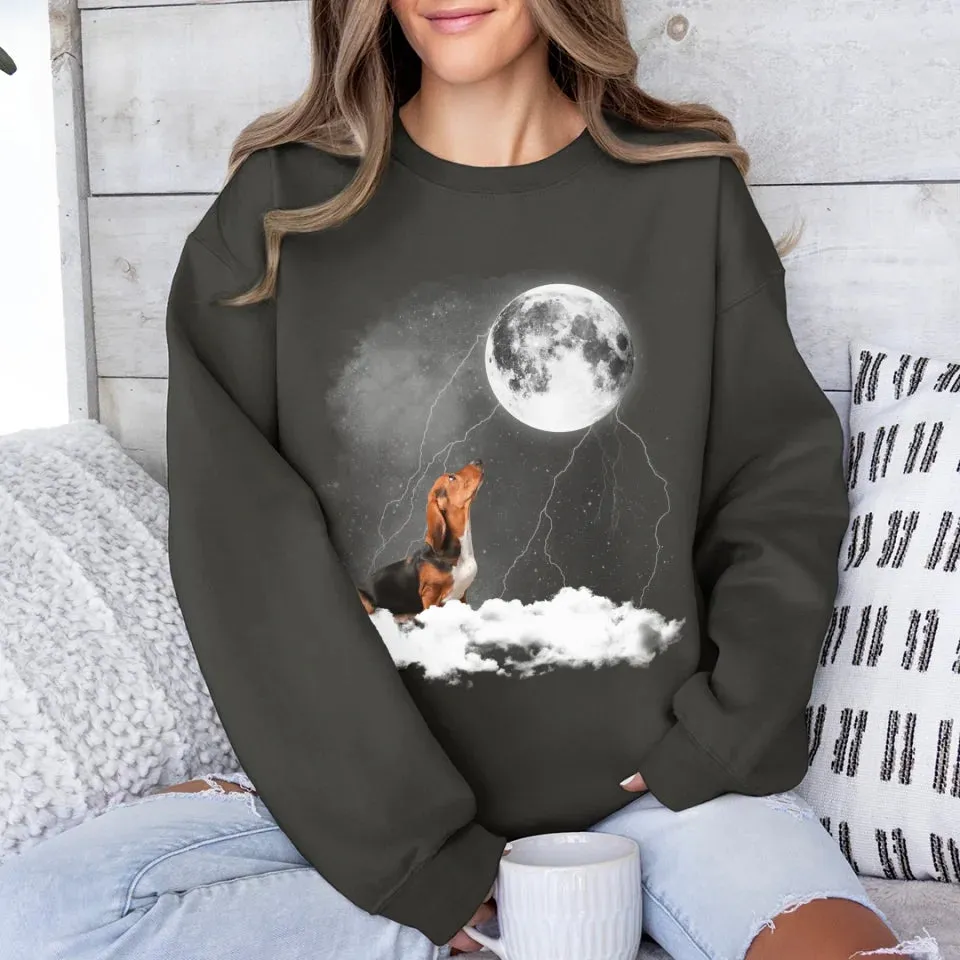 Custom Pet Photo Upload Cloudy Night Sweatshirt