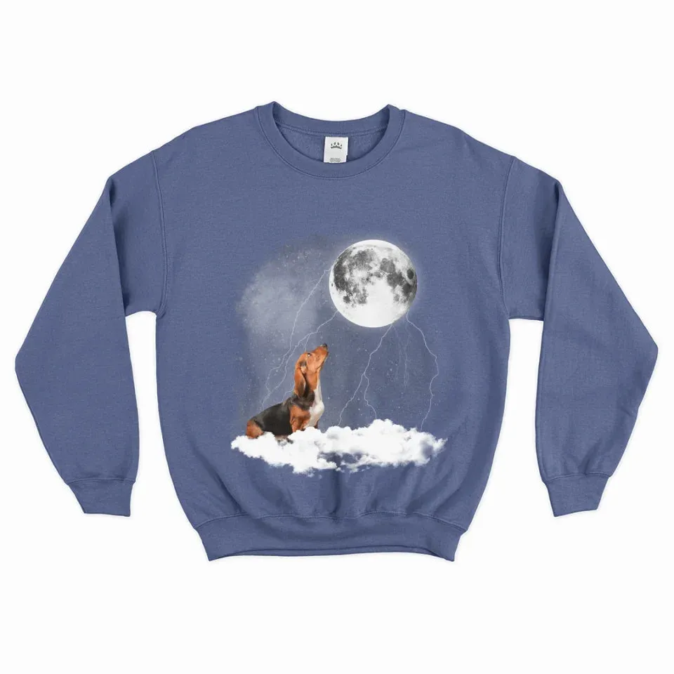 Custom Pet Photo Upload Cloudy Night Sweatshirt