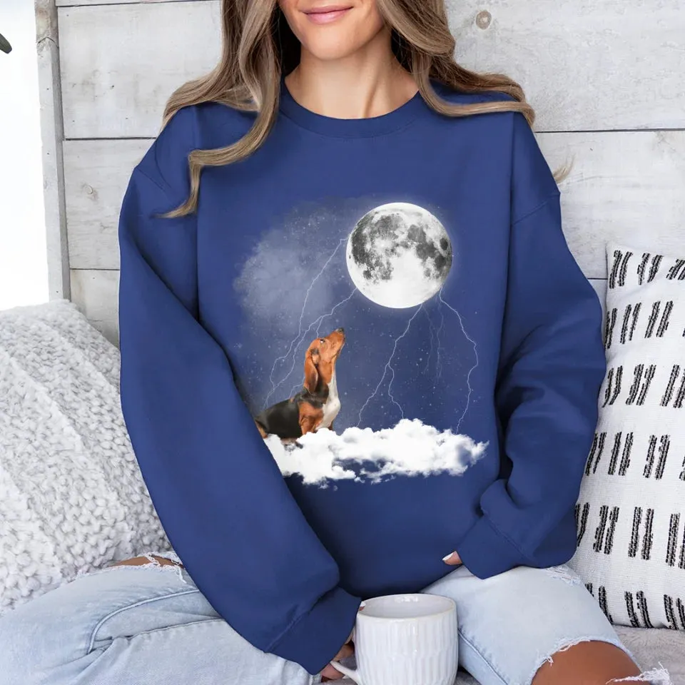Custom Pet Photo Upload Cloudy Night Sweatshirt
