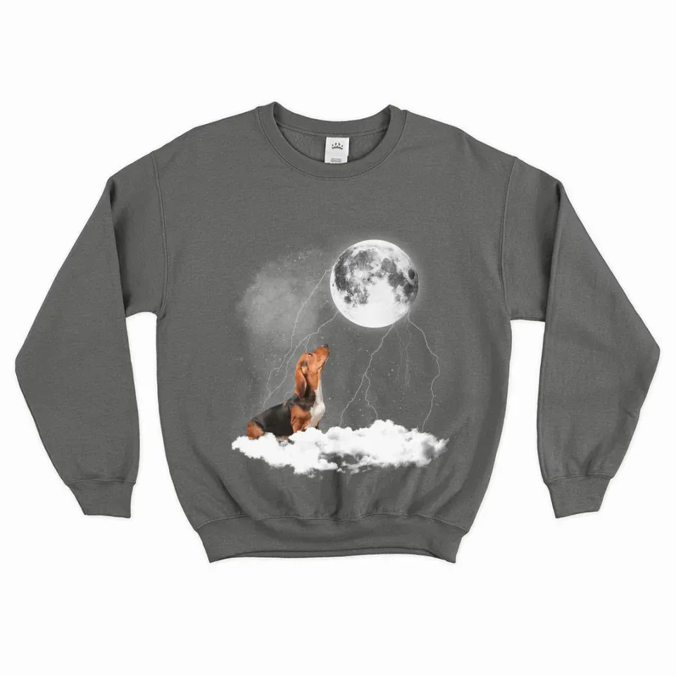 Custom Pet Photo Upload Cloudy Night Sweatshirt