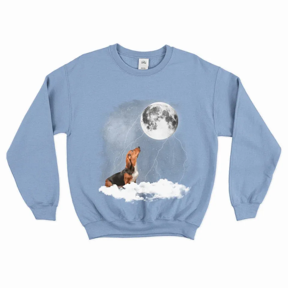Custom Pet Photo Upload Cloudy Night Sweatshirt
