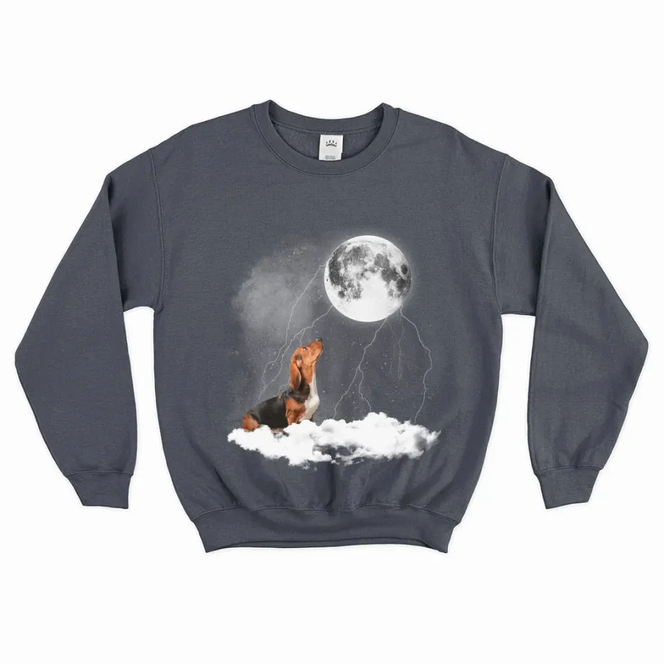 Custom Pet Photo Upload Cloudy Night Sweatshirt