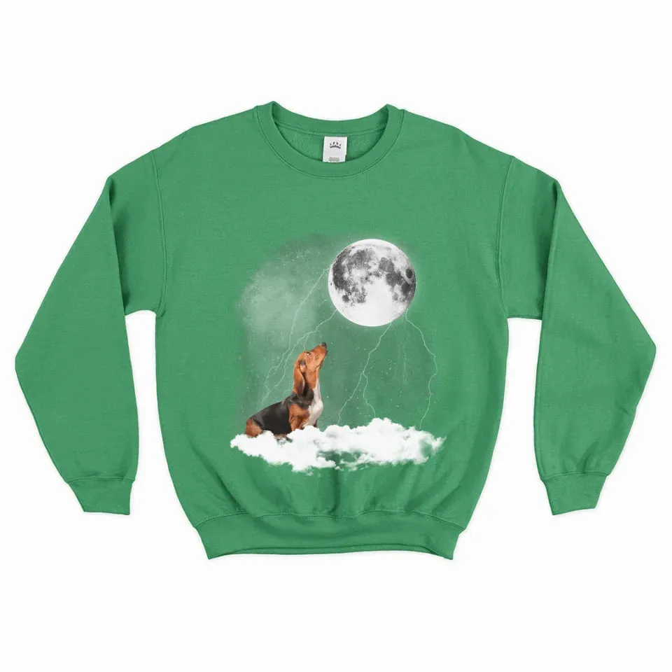 Custom Pet Photo Upload Cloudy Night Sweatshirt