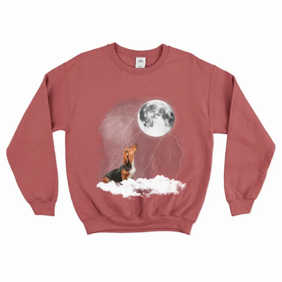 Custom Pet Photo Upload Cloudy Night Sweatshirt