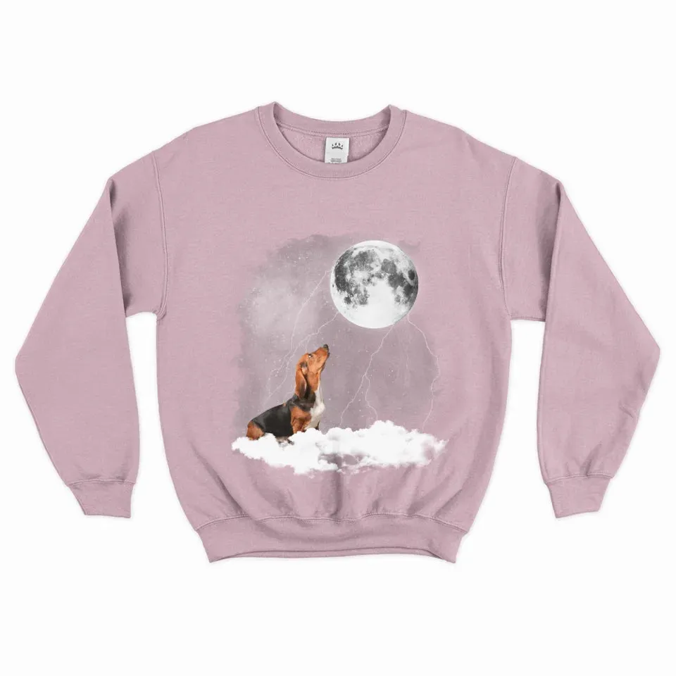 Custom Pet Photo Upload Cloudy Night Sweatshirt