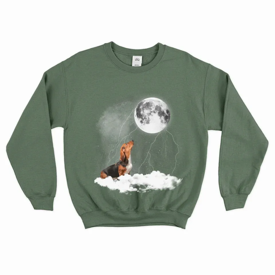 Custom Pet Photo Upload Cloudy Night Sweatshirt
