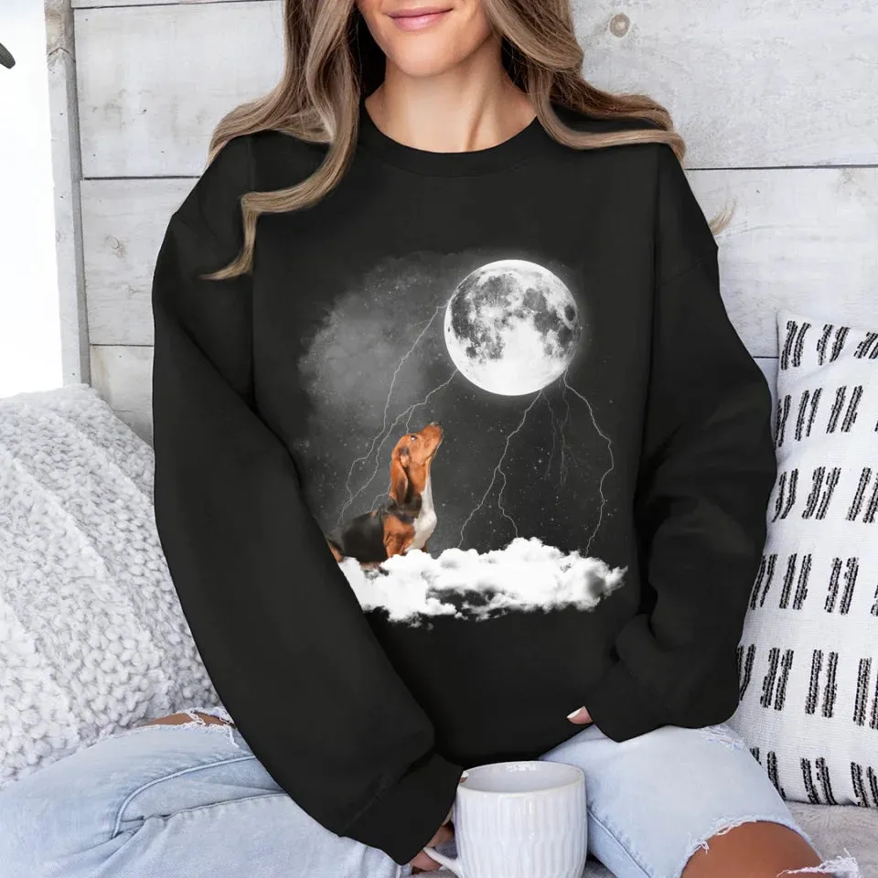 Custom Pet Photo Upload Cloudy Night Sweatshirt