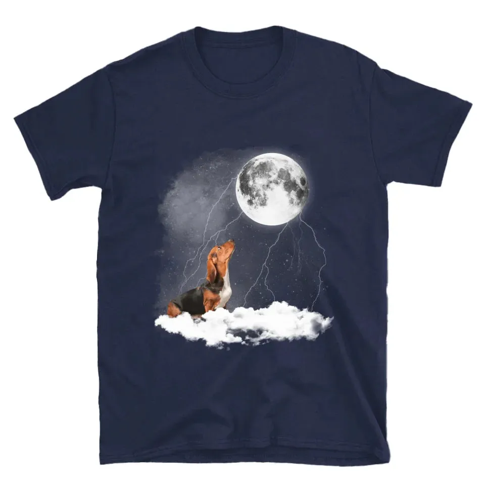 Custom Pet Photo Upload Cloudy Night T-Shirt