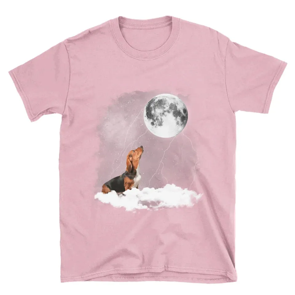 Custom Pet Photo Upload Cloudy Night T-Shirt
