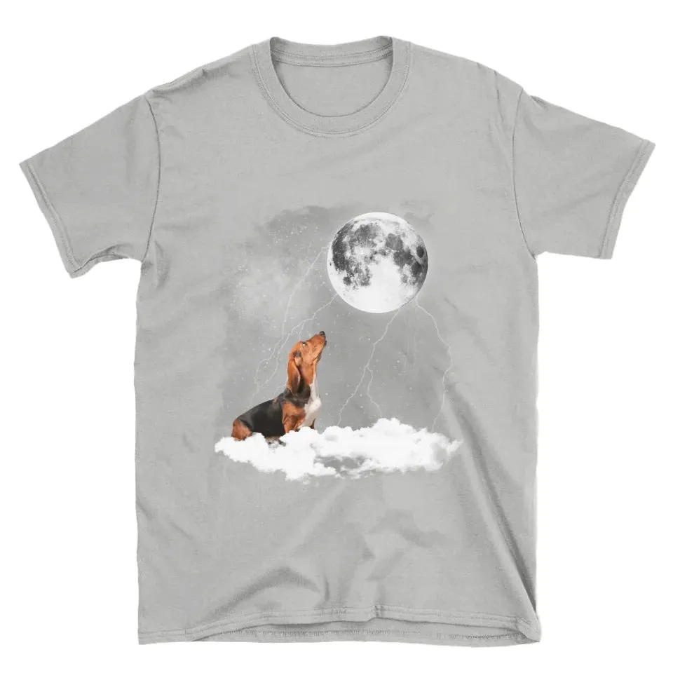 Custom Pet Photo Upload Cloudy Night T-Shirt