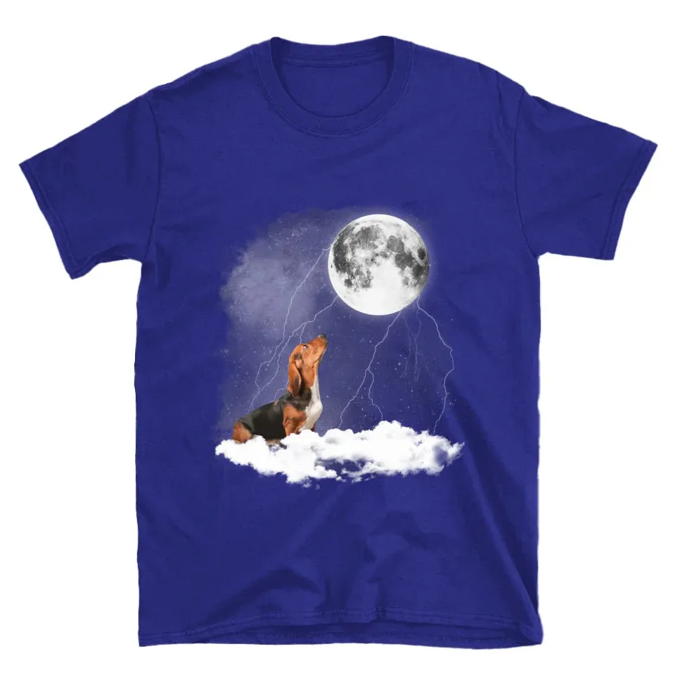 Custom Pet Photo Upload Cloudy Night T-Shirt
