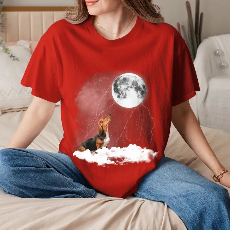Custom Pet Photo Upload Cloudy Night T-Shirt