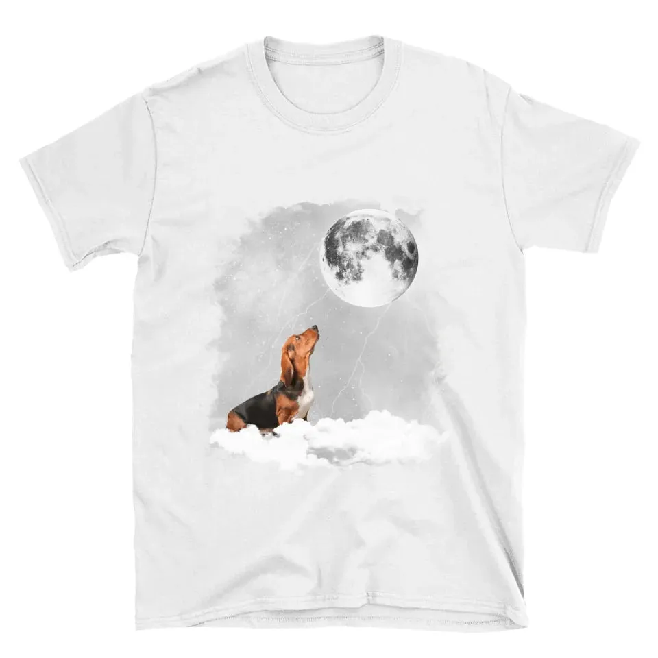 Custom Pet Photo Upload Cloudy Night T-Shirt