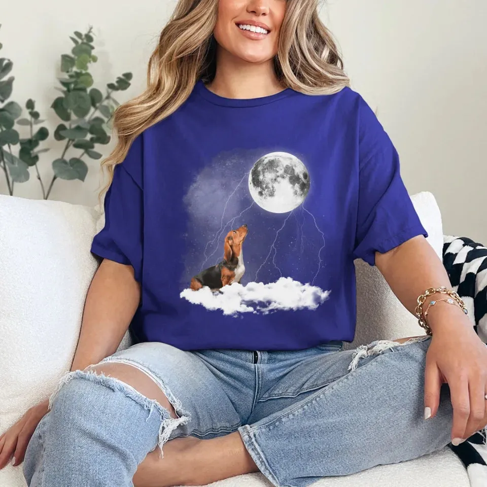 Custom Pet Photo Upload Cloudy Night T-Shirt