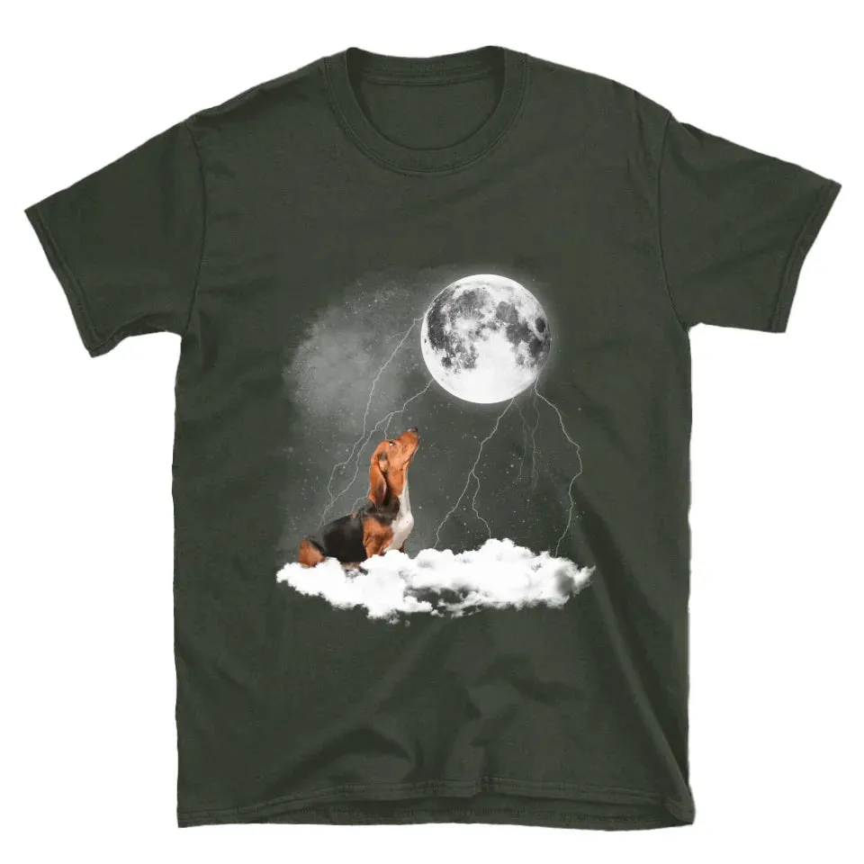 Custom Pet Photo Upload Cloudy Night T-Shirt