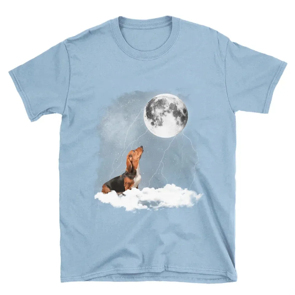 Custom Pet Photo Upload Cloudy Night T-Shirt