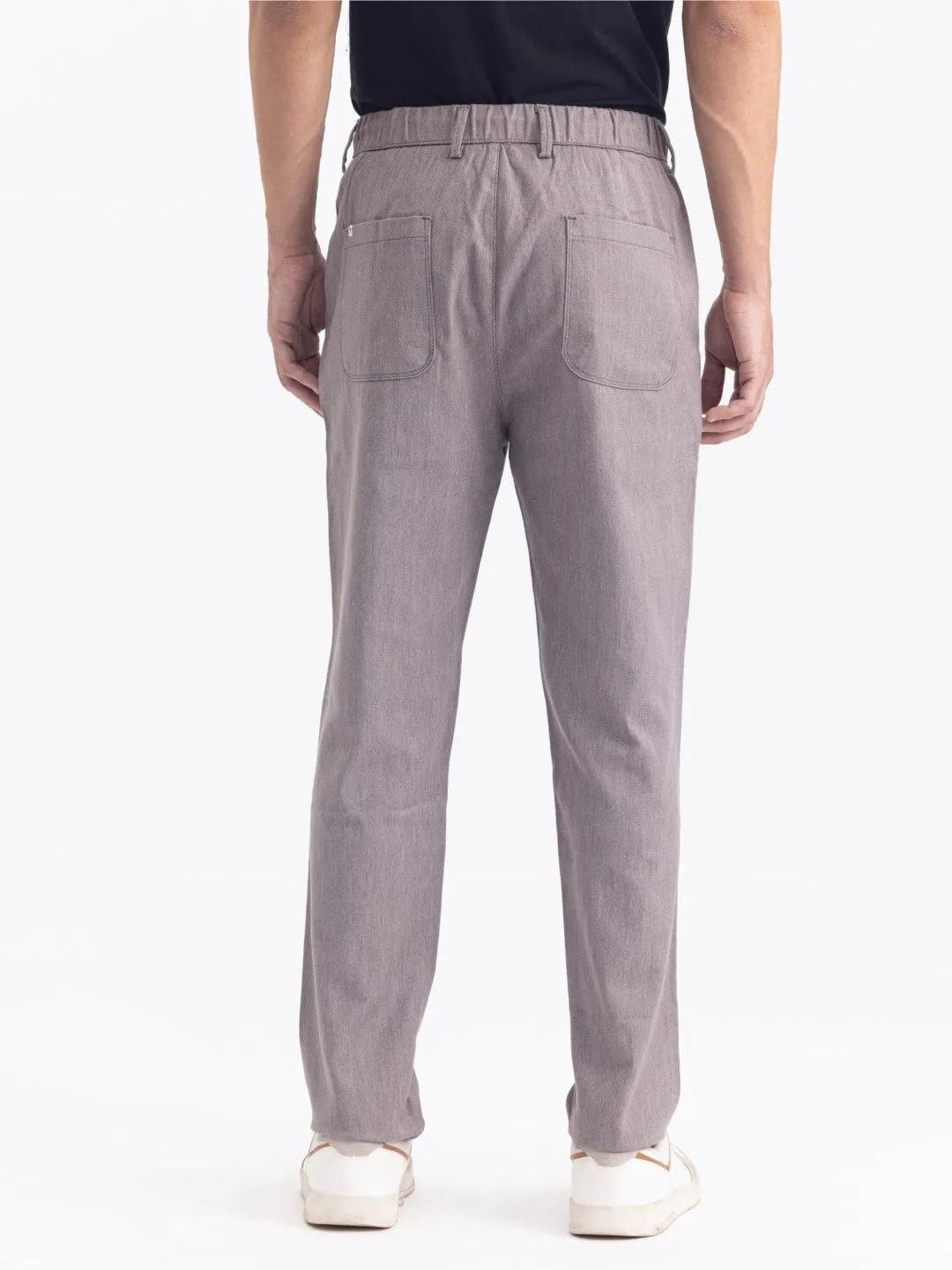 Dark Grey Plain Loose Crop Travel Pant
