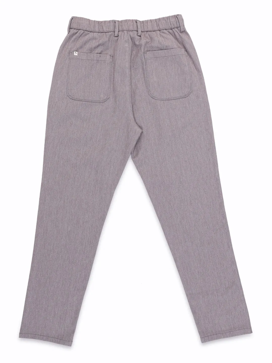 Dark Grey Plain Loose Crop Travel Pant