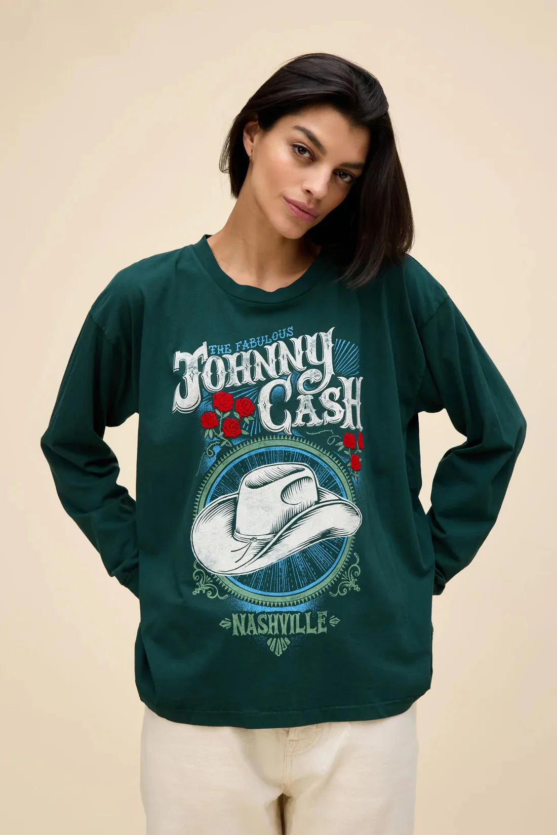 DayDreamer Johnny Cash The Fabulous Merch Long Sleeve Pine