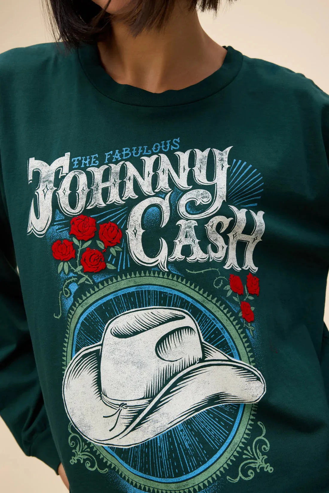 DayDreamer Johnny Cash The Fabulous Merch Long Sleeve Pine