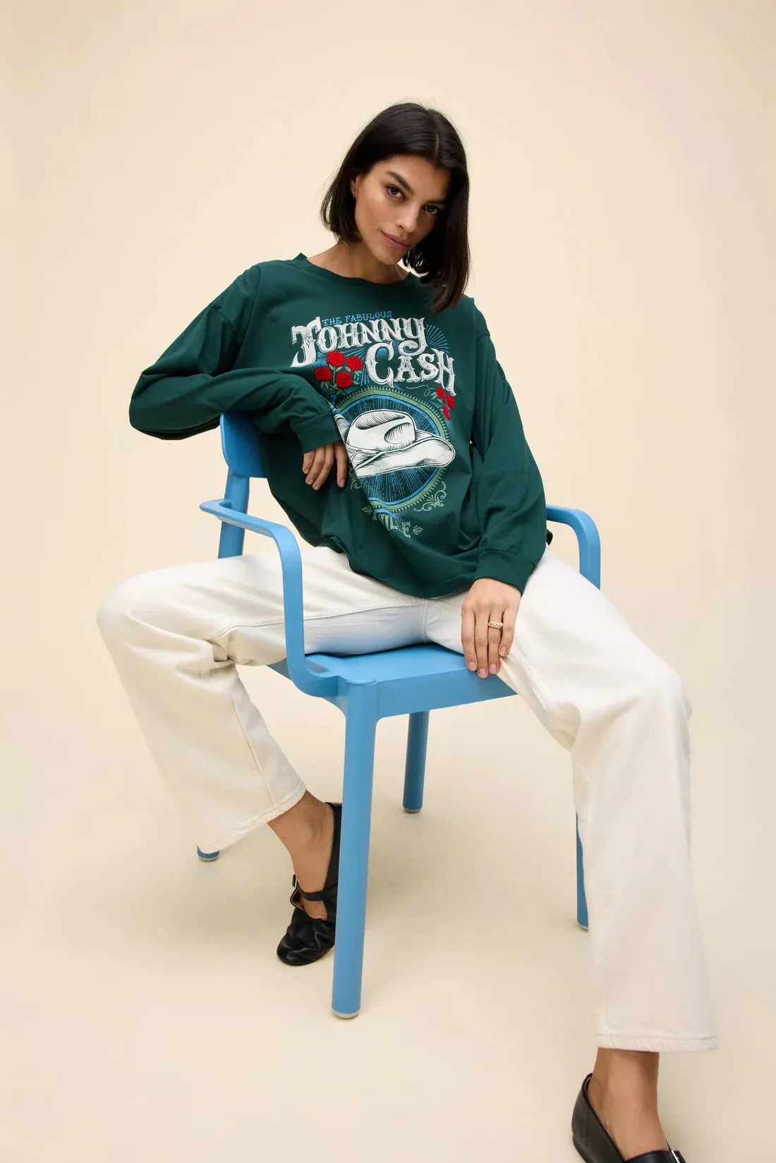 DayDreamer Johnny Cash The Fabulous Merch Long Sleeve Pine