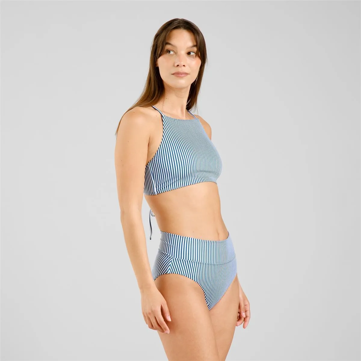 DEDICATED Bikini Pants Slite Thin Stripe Majolica Blue