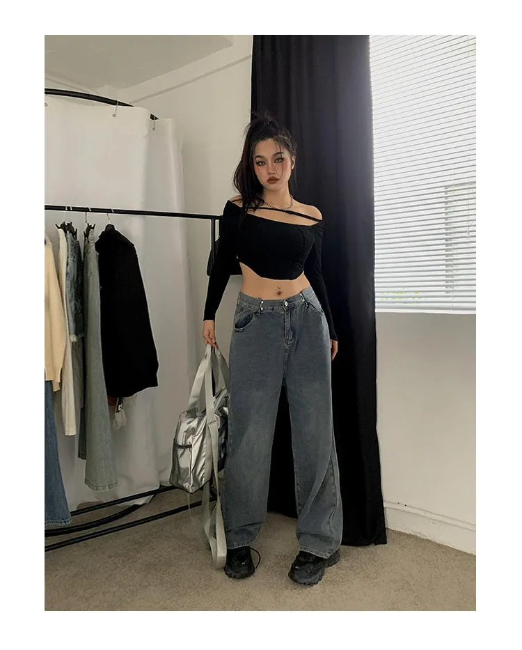Delila Blue Baggy Loose Denim Jeans Pants