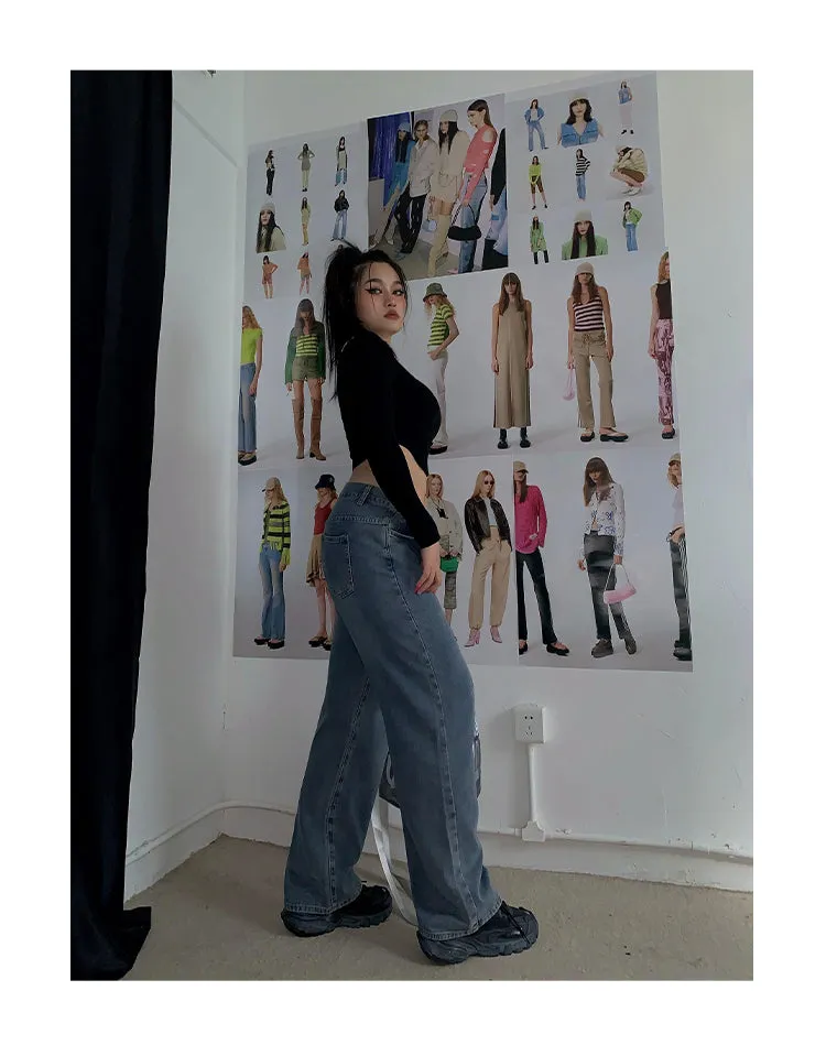 Delila Blue Baggy Loose Denim Jeans Pants