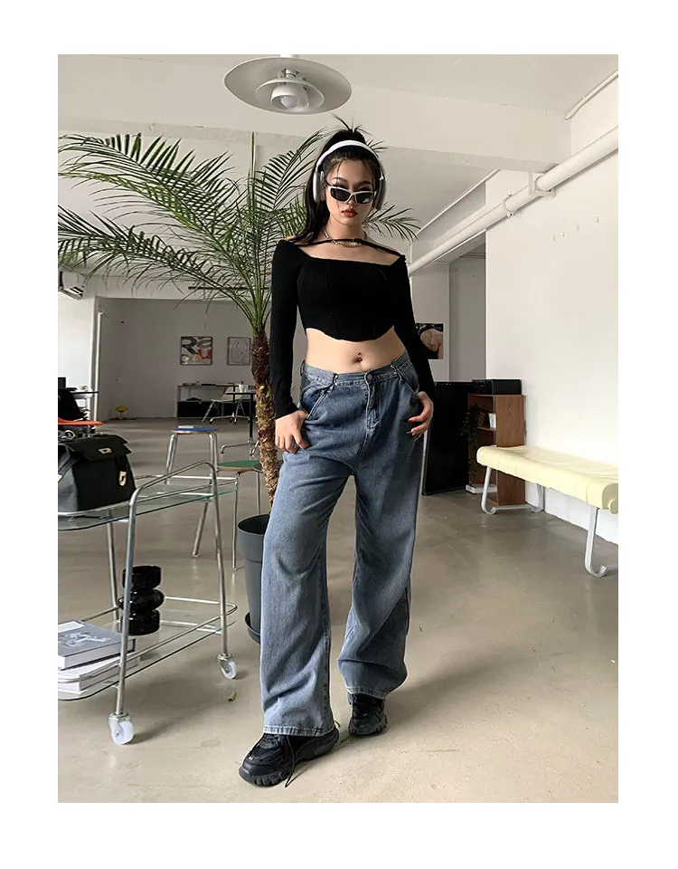 Delila Blue Baggy Loose Denim Jeans Pants