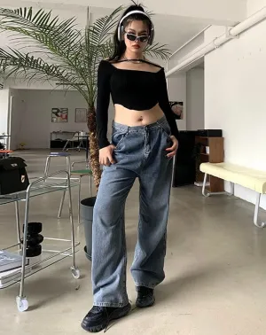 Delila Blue Baggy Loose Denim Jeans Pants