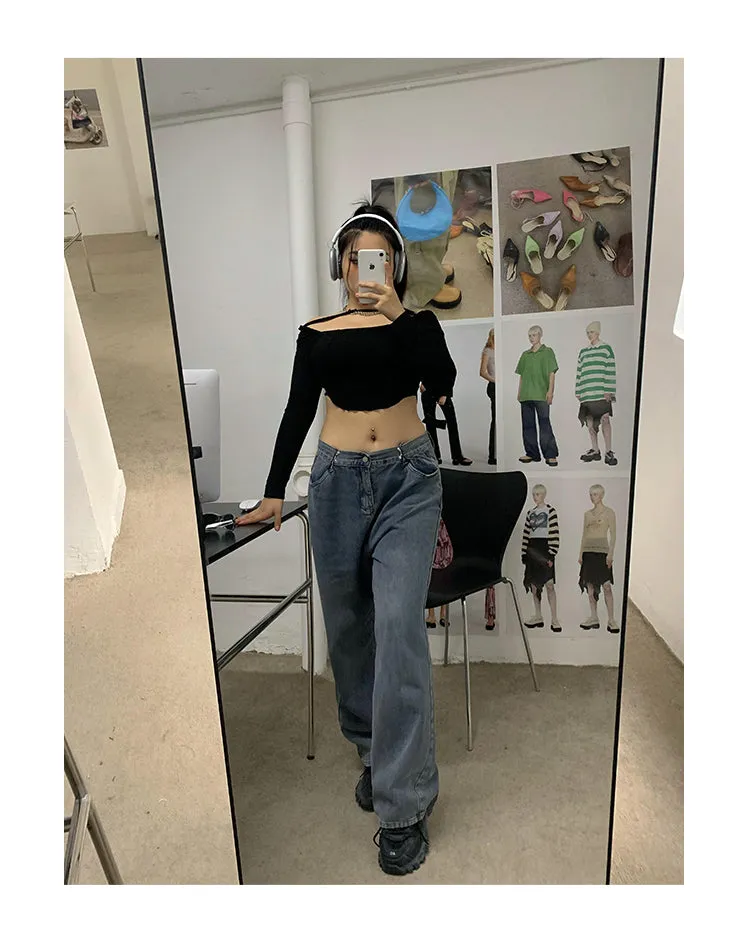Delila Blue Baggy Loose Denim Jeans Pants