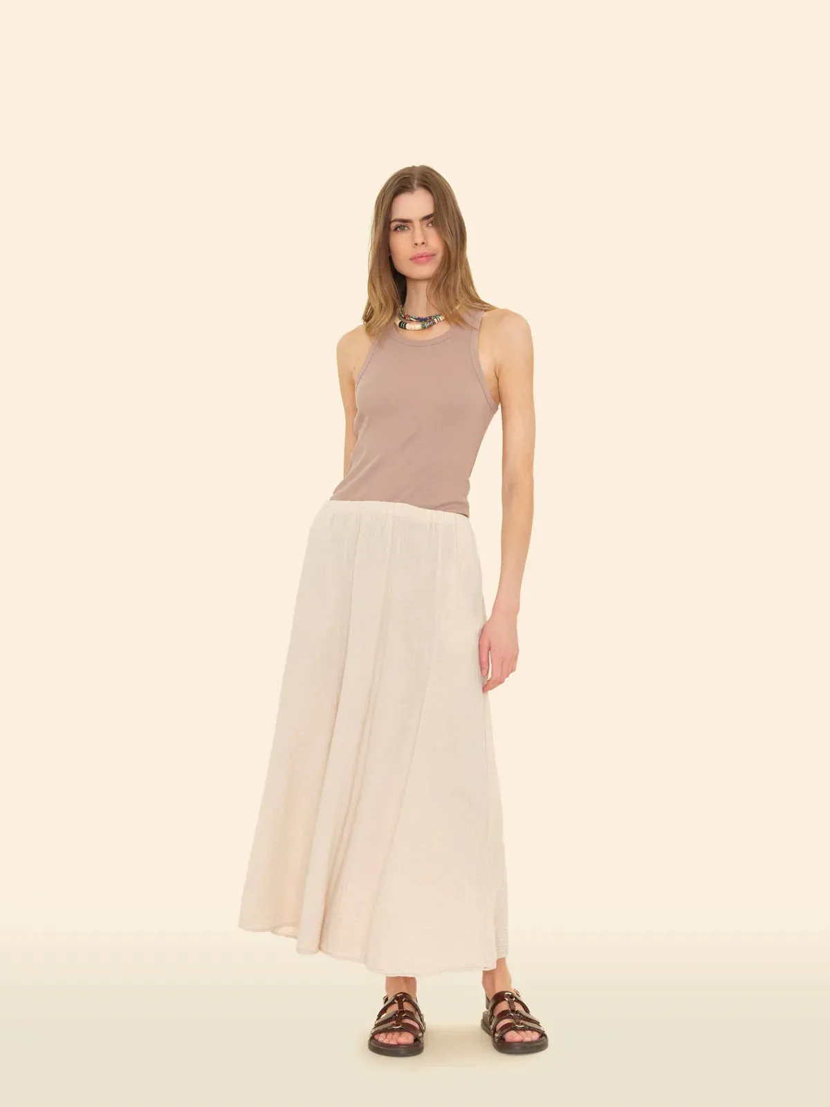 Deon Gauze Skirt - Silver Slate