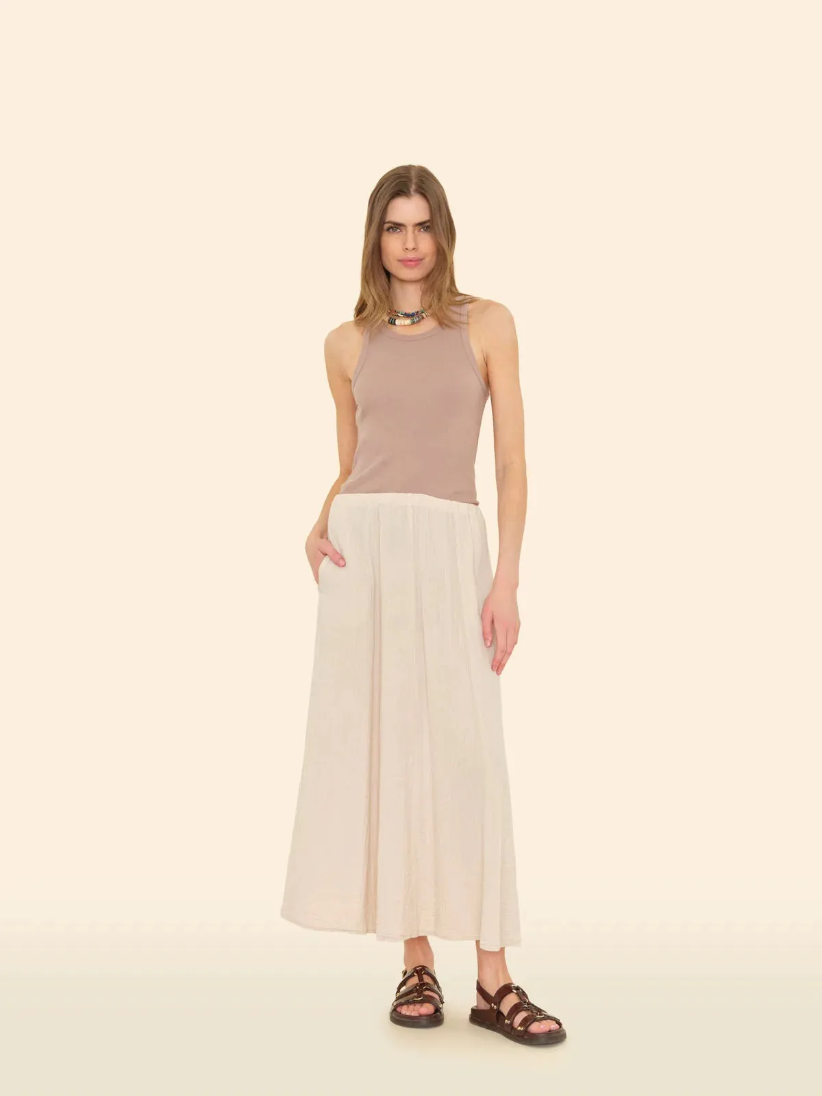 Deon Gauze Skirt - Silver Slate