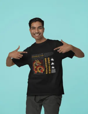 Dragon Slayer - Unisex Oversized Cotton Graphic Printed T-Shirt