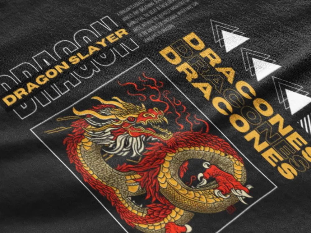 Dragon Slayer - Unisex Oversized Cotton Graphic Printed T-Shirt