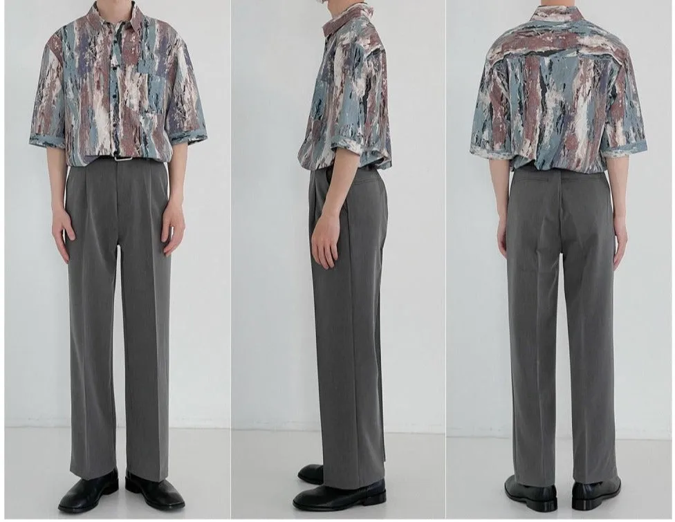 Drapey Thin Suit Straight Pants