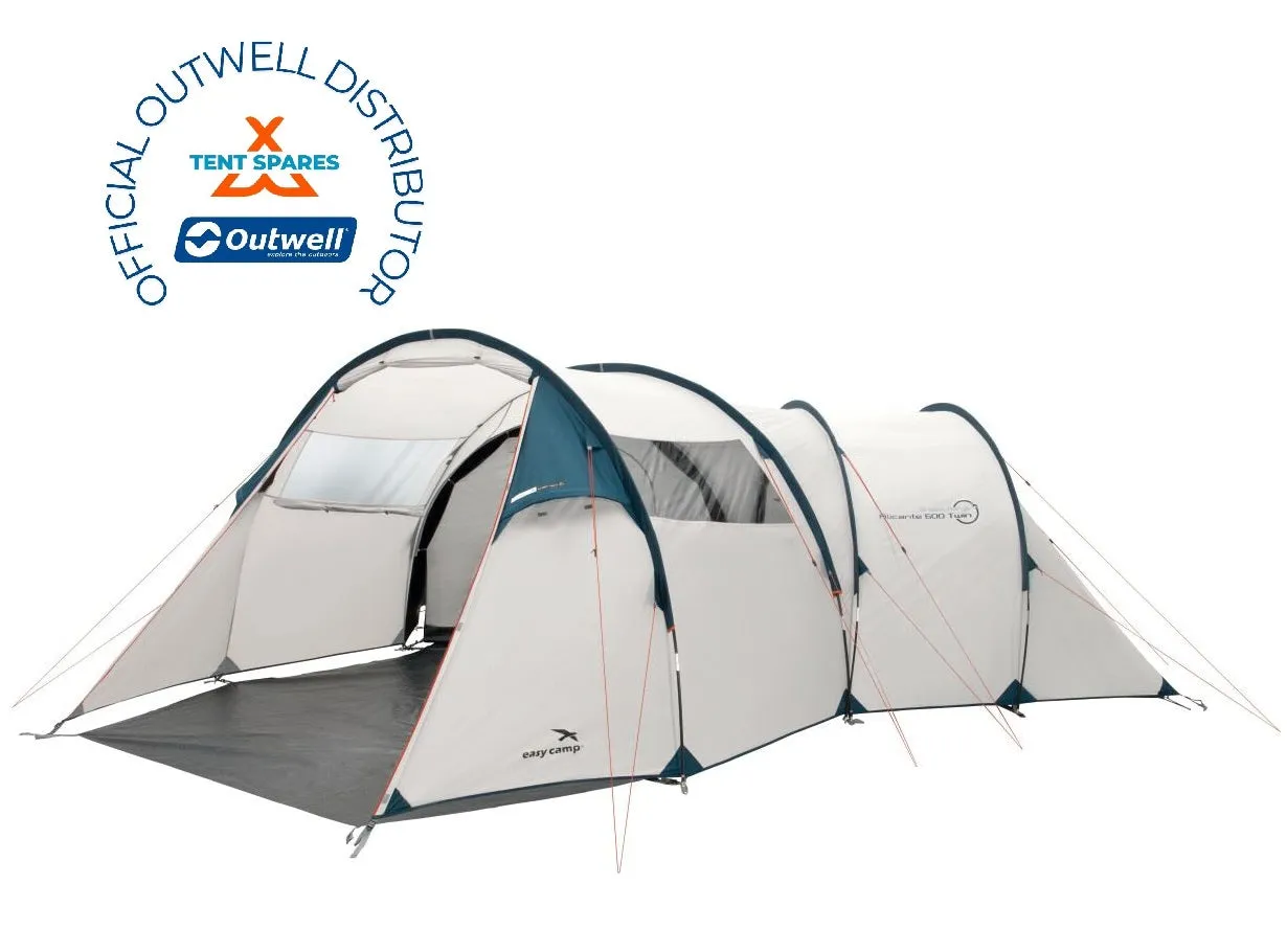 Easy Camp Alicante 600 Twin 6 Person Tunnel Tent 2024 in Grey & Blue