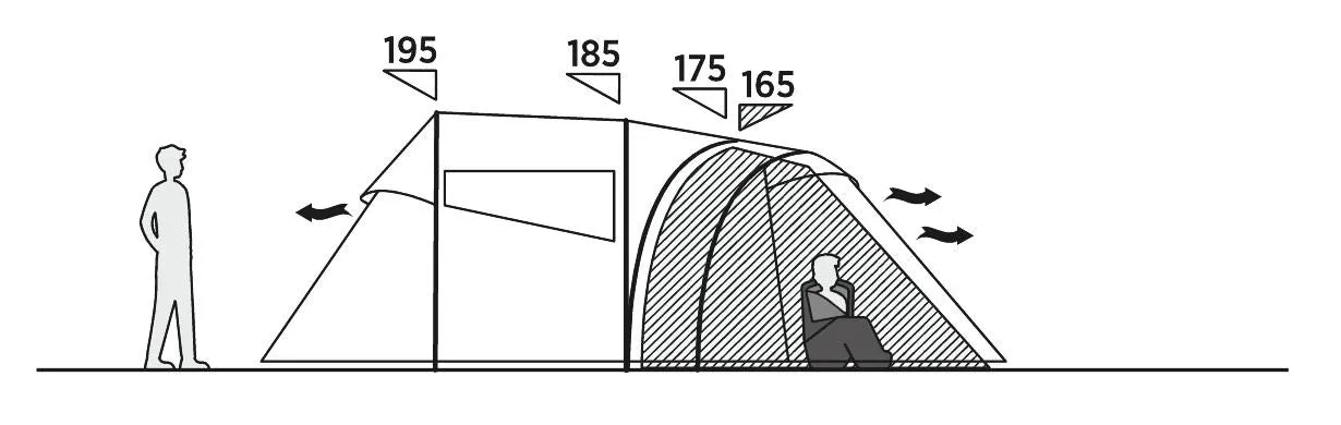 Easy Camp Alicante 600 Twin 6 Person Tunnel Tent 2024 in Grey & Blue