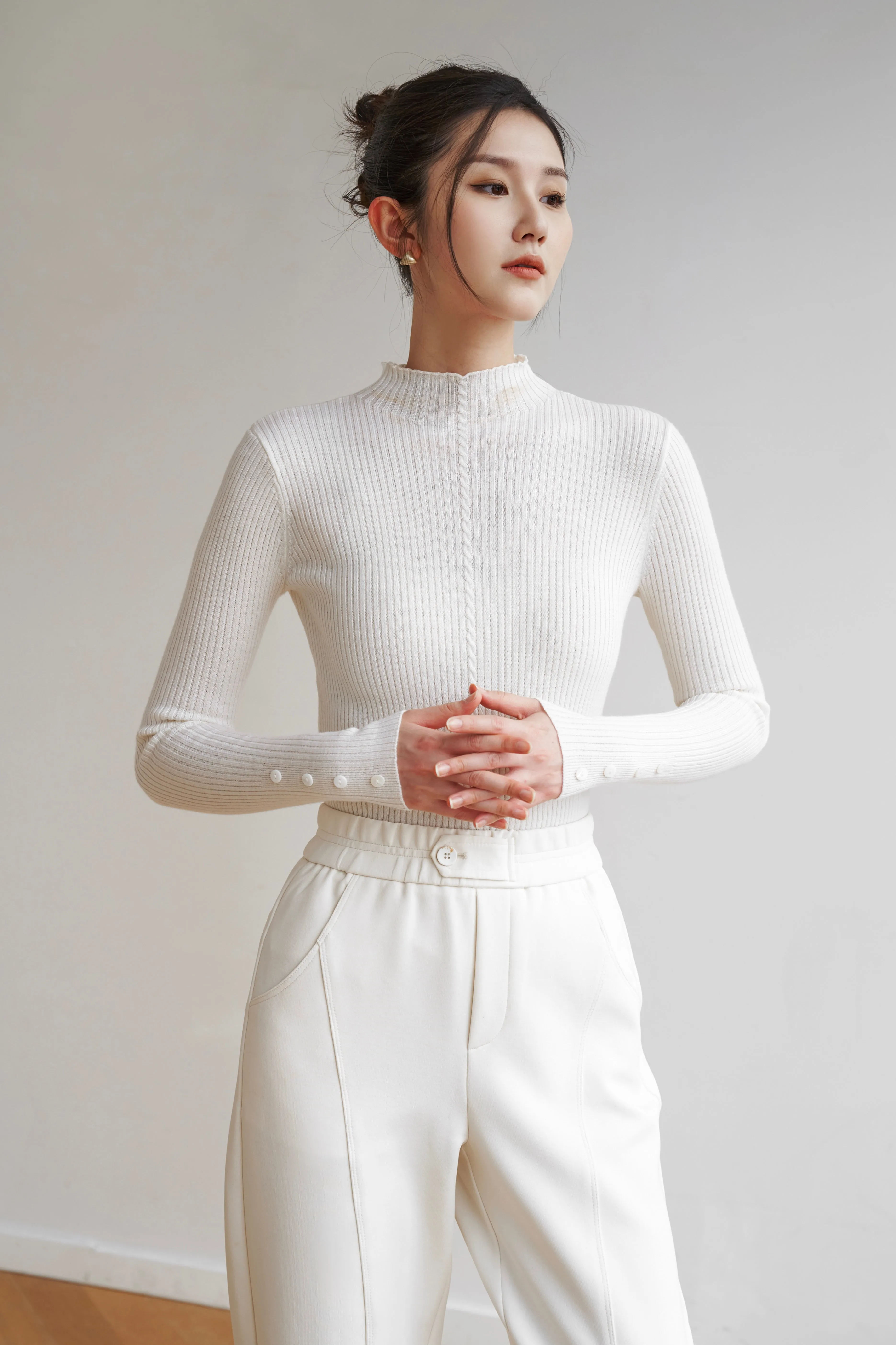 Easy Life Machine Washable Wool Top - White