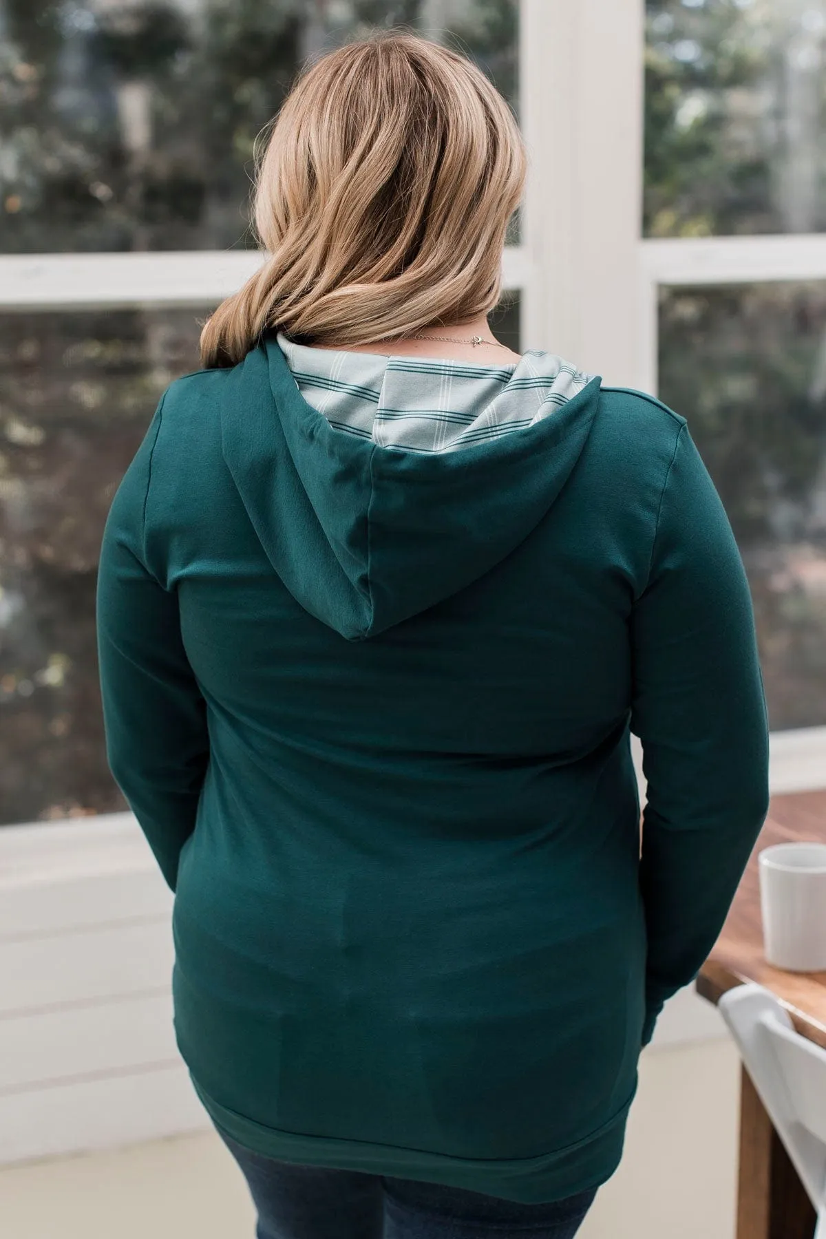 Easy To Love Quarter Zip Hoodie- Teal