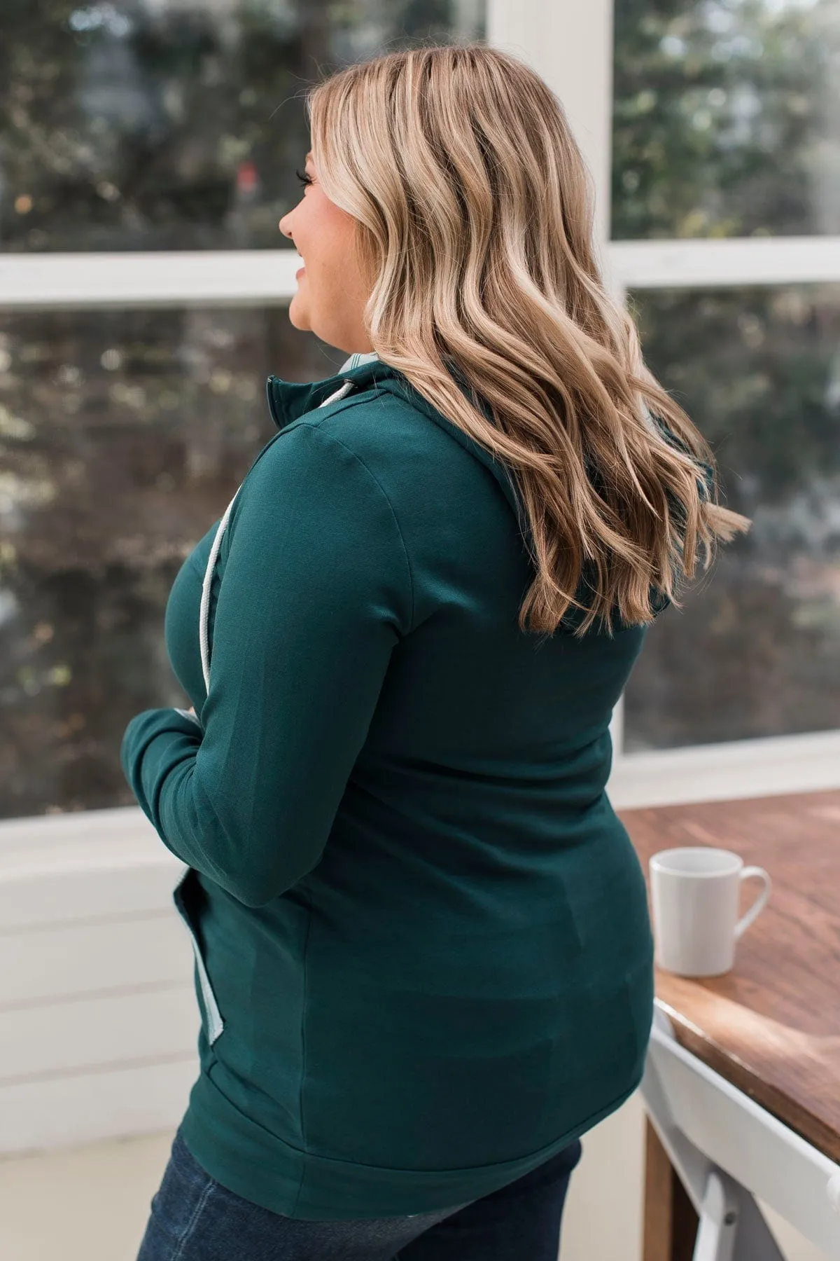 Easy To Love Quarter Zip Hoodie- Teal