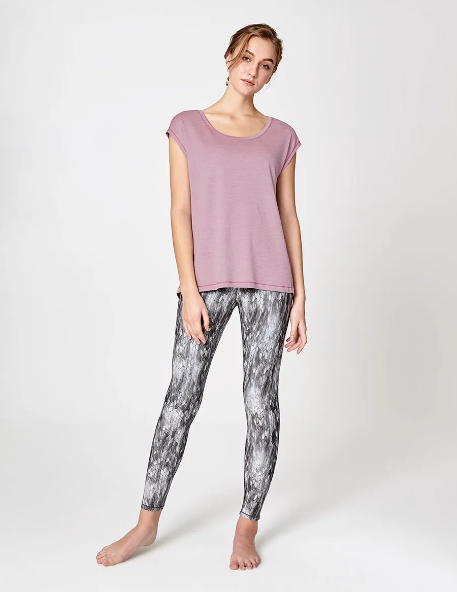 easyoga LA-VEDA Inspirer Short Sleeve - X05 Dry Rose/M-Purple