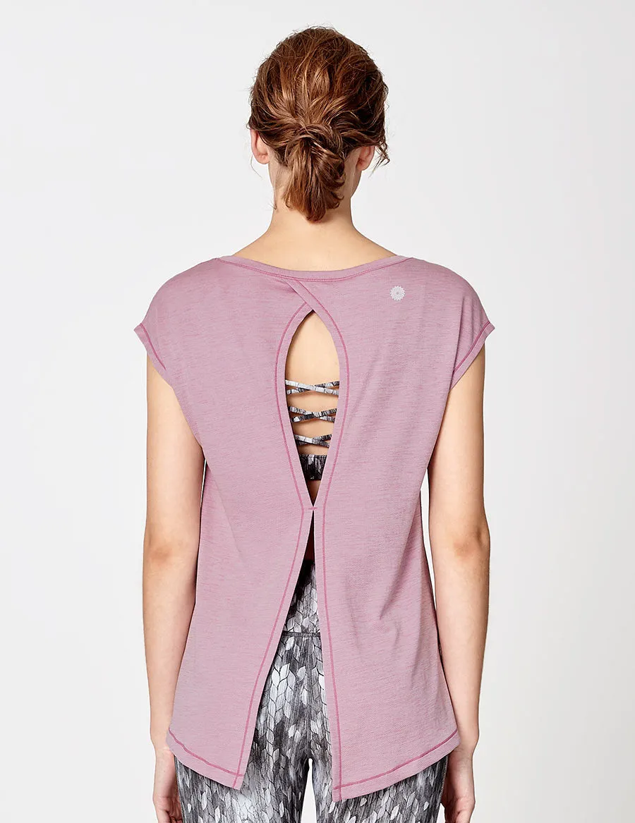 easyoga LA-VEDA Inspirer Short Sleeve - X05 Dry Rose/M-Purple