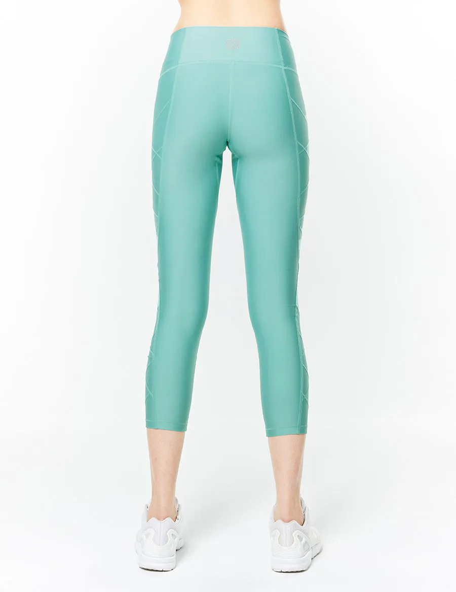 easyoga LESPIRO Clamber Cropped Tights - G21 Lake Green