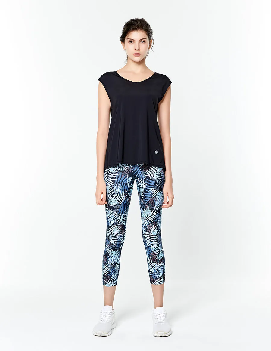 easyoga LESPIRO Pace With Cropped Tights - FD4 Night Forest Blue